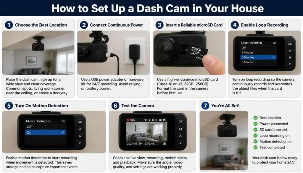 How to Set Up a Dash Cam in Your House