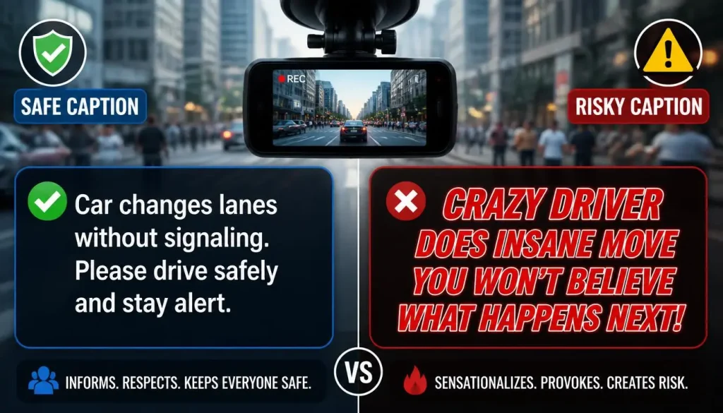 Safe vs Risky Dash Cam Captions